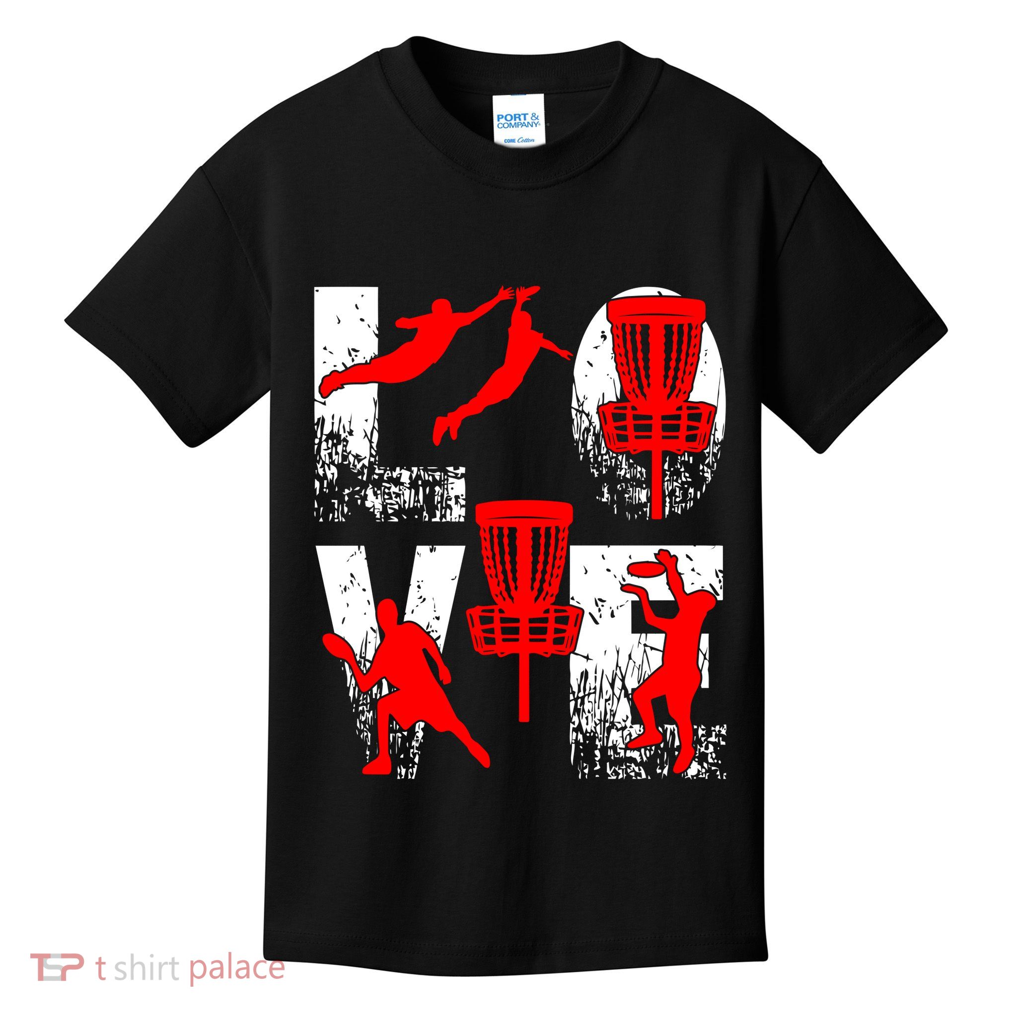 Love Disk Golf Vintage Fun Golfing Kids T-Shirt