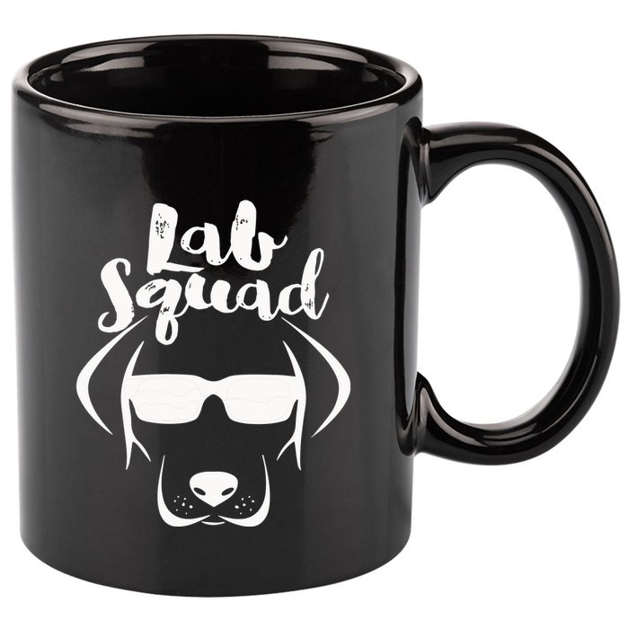 LABRADOR DOG GIFT Black Lab Yellow Lab Squad Love Design 11oz C Handle Ceramic Mug