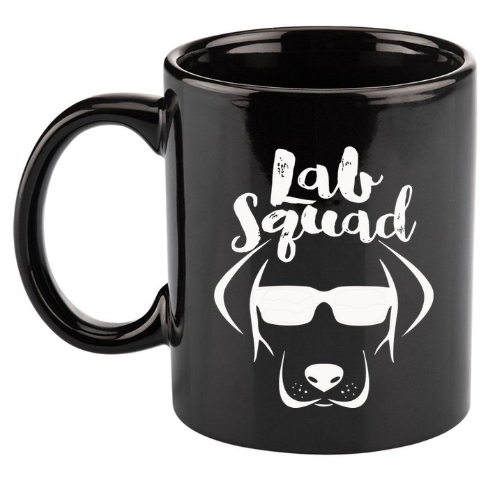 LABRADOR DOG GIFT Black Lab Yellow Lab Squad Love Design 11oz C Handle Ceramic Mug