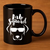 LABRADOR DOG GIFT Black Lab Yellow Lab Squad Love Design 11oz C Handle Ceramic Mug