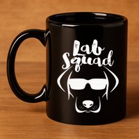 LABRADOR DOG GIFT Black Lab Yellow Lab Squad Love Design 11oz C Handle Ceramic Mug