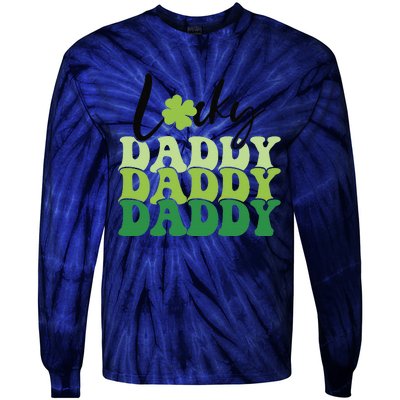 Lucky Daddy Happy St Patrick's Day Irish Family Gifts Tie-Dye Long Sleeve Shirt