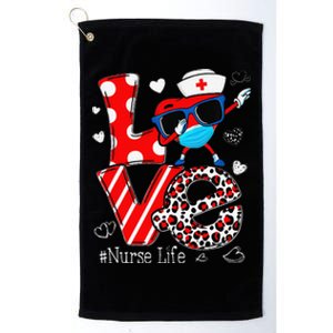 Love Dabbing Heart Nursing Nurse Life Valentines Platinum Collection Golf Towel