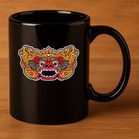 Lion Dance Head Happy Chinese New Year Green Snake Year 11oz C Handle Ceramic Mug