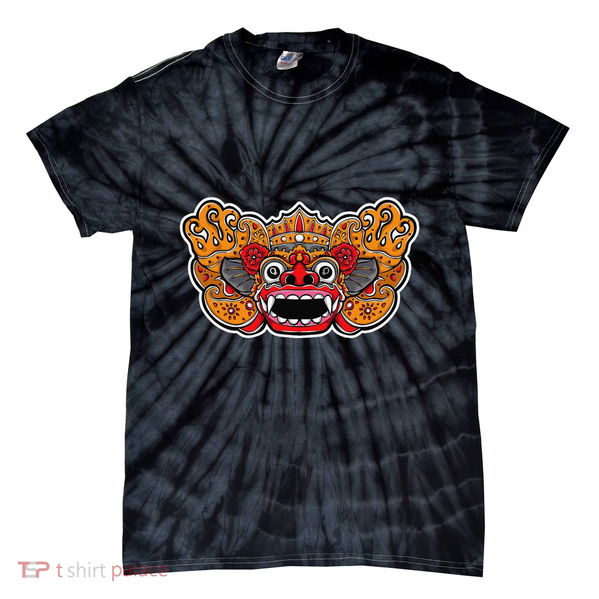 Lion Dance Head Happy Chinese New Year Green Snake Year Tie-Dye T-Shirt