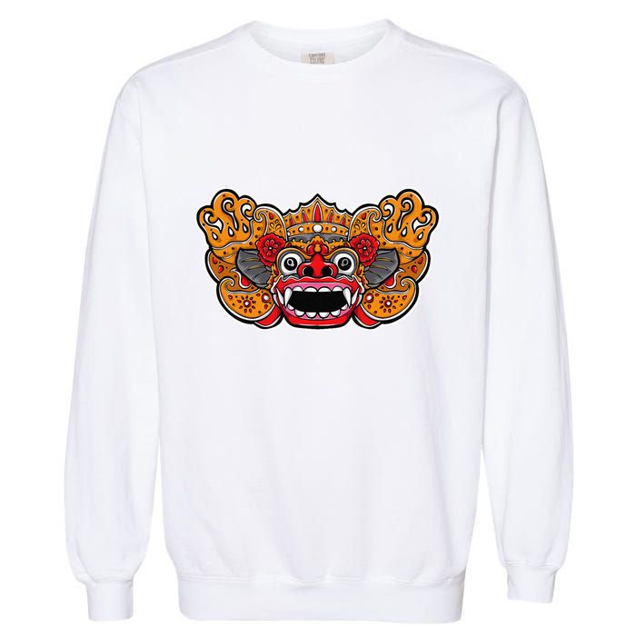 Lion Dance Head Happy Chinese New Year Green Snake Year Garment-Dyed Sweatshirt
