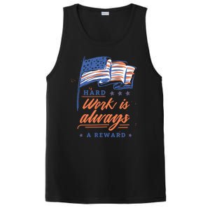 Labor Day Hard Work Is Always Rewarded Patriot American Flag Gift PosiCharge Competitor Tank