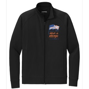 Labor Day Hard Work Is Always Rewarded Patriot American Flag Gift Stretch Full-Zip Cadet Jacket