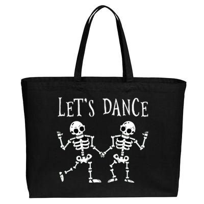 LetS Dance Halloween Skeleton Dancing Gift Cotton Canvas Jumbo Tote