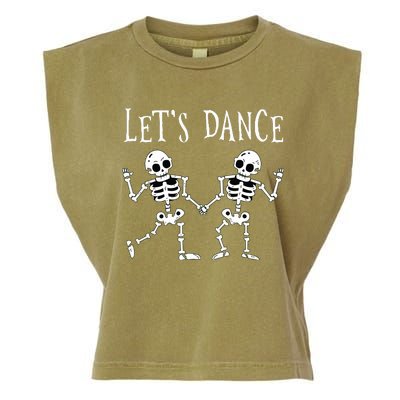 LetS Dance Halloween Skeleton Dancing Gift Garment-Dyed Women's Muscle Tee