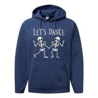 LetS Dance Halloween Skeleton Dancing Gift Performance Fleece Hoodie