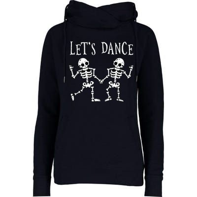 LetS Dance Halloween Skeleton Dancing Gift Womens Funnel Neck Pullover Hood