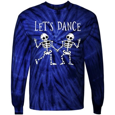 LetS Dance Halloween Skeleton Dancing Gift Tie-Dye Long Sleeve Shirt