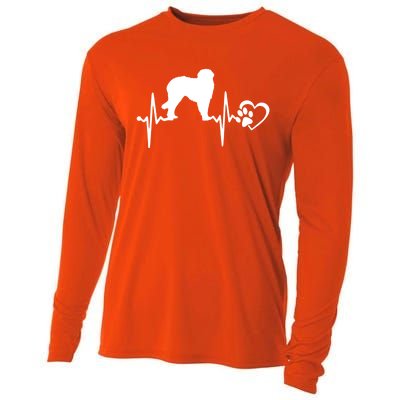 Leonberger Dog Heartbeat Paw Love Funny Puppy Lover Funny Gift Cooling Performance Long Sleeve Crew