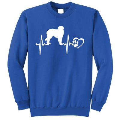 Leonberger Dog Heartbeat Paw Love Funny Puppy Lover Funny Gift Sweatshirt