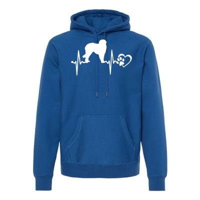 Leonberger Dog Heartbeat Paw Love Funny Puppy Lover Funny Gift Premium Hoodie