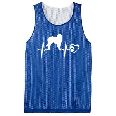 Leonberger Dog Heartbeat Paw Love Funny Puppy Lover Funny Gift Mesh Reversible Basketball Jersey Tank