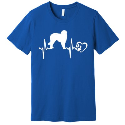 Leonberger Dog Heartbeat Paw Love Funny Puppy Lover Funny Gift Premium T-Shirt