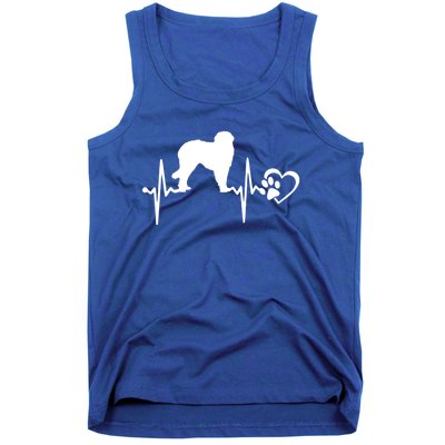 Leonberger Dog Heartbeat Paw Love Funny Puppy Lover Funny Gift Tank Top