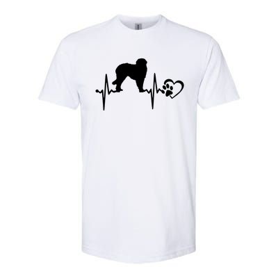 Leonberger Dog Heartbeat Paw Love Funny Puppy Lover Funny Gift Softstyle CVC T-Shirt