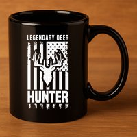 Legendary Deer Hunter Hunting Apparel Graphic 11oz C Handle Ceramic Mug