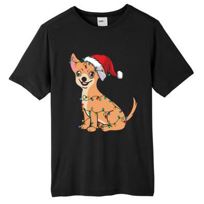 Lovely Dog Holder Lover Santa Christmas Light Chihuahua Gift Tall Fusion ChromaSoft Performance T-Shirt