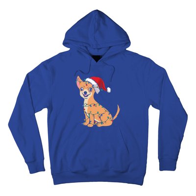 Lovely Dog Holder Lover Santa Christmas Light Chihuahua Gift Hoodie