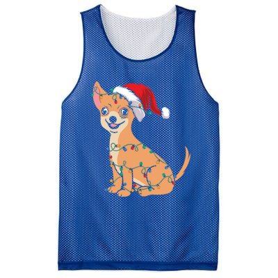 Lovely Dog Holder Lover Santa Christmas Light Chihuahua Gift Mesh Reversible Basketball Jersey Tank