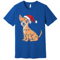 Lovely Dog Holder Lover Santa Christmas Light Chihuahua Gift Premium T-Shirt