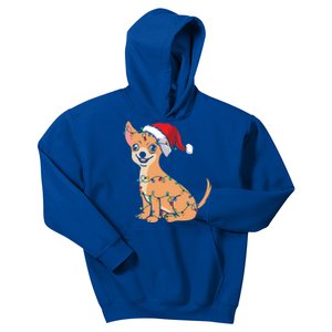 Lovely Dog Holder Lover Santa Christmas Light Chihuahua Gift Kids Hoodie