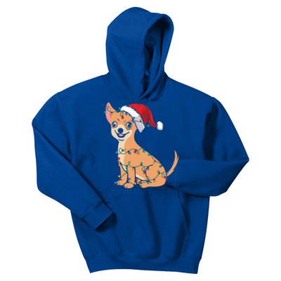 Lovely Dog Holder Lover Santa Christmas Light Chihuahua Gift Kids Hoodie