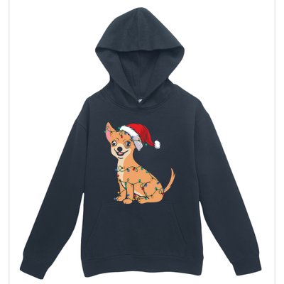 Lovely Dog Holder Lover Santa Christmas Light Chihuahua Gift Urban Pullover Hoodie