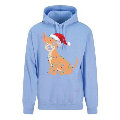 Lovely Dog Holder Lover Santa Christmas Light Chihuahua Gift Unisex Surf Hoodie