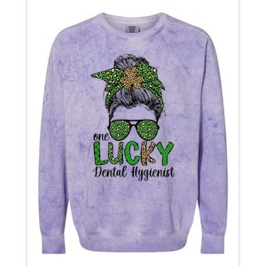 Lucky Dental Hygienist St. Patrick's Day Dental Hygiene Colorblast Crewneck Sweatshirt