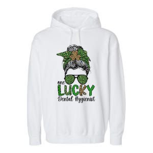 Lucky Dental Hygienist St. Patrick's Day Dental Hygiene Garment-Dyed Fleece Hoodie