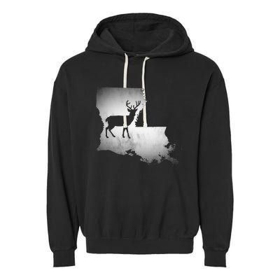 Louisiana Deer Hunting Garment-Dyed Fleece Hoodie