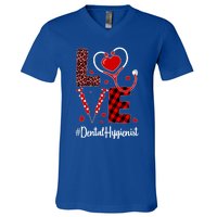 Love Dental Hygienist Valentine's Day Flannel Gift Nurse Gift V-Neck T-Shirt