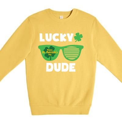 Lucky Dude Happy St Patricks Day Cool Trendy Great Gift Premium Crewneck Sweatshirt