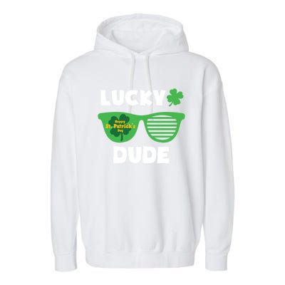 Lucky Dude Happy St Patricks Day Cool Trendy Great Gift Garment-Dyed Fleece Hoodie