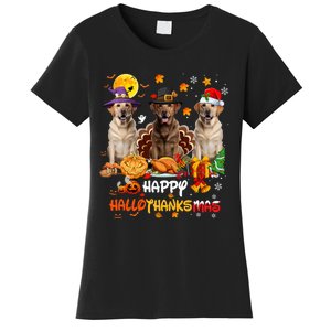 Labrador Dog Happy Halloween Thanksgiving Merry Christmas Long Sleeve Women's T-Shirt