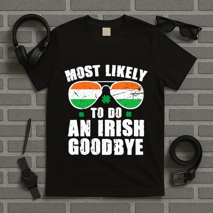 Likely Do Irish Exit Goodbye Patrick Day Shamrock Leprechaun T-Shirt