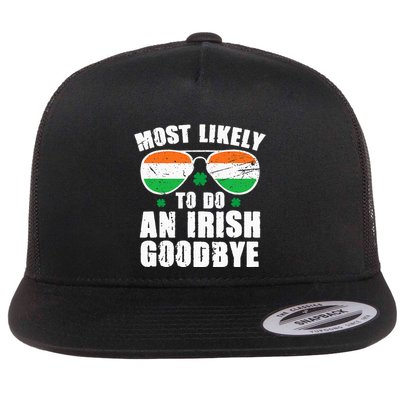 Likely Do Irish Exit Goodbye Patrick Day Shamrock Leprechaun Flat Bill Trucker Hat