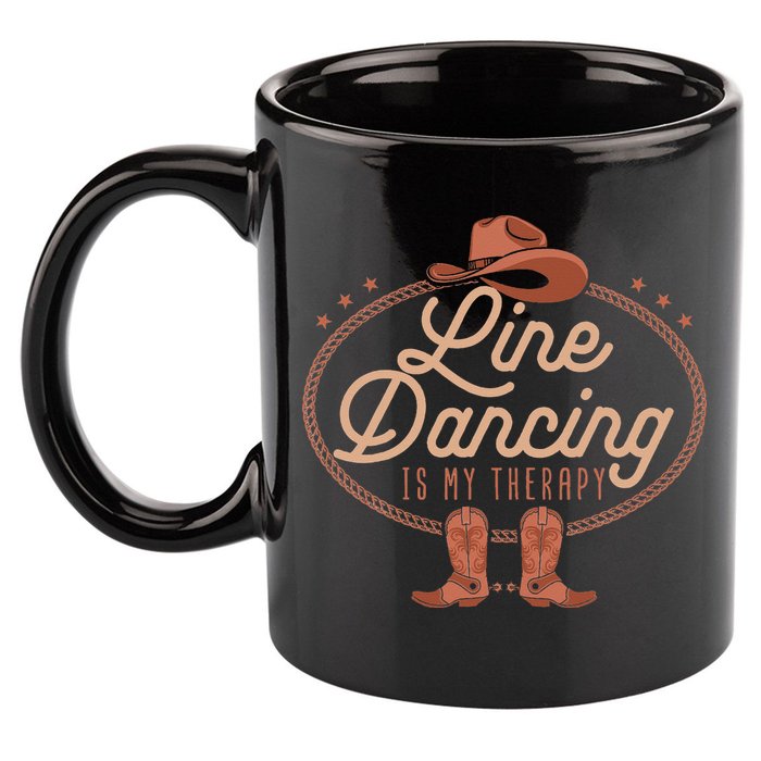 Line Dancing Is My Therapy Country Music Line Dancer 11oz C Handle Ceramic Mug
