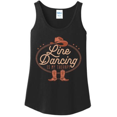 Line Dancing Is My Therapy Country Music Line Dancer Ladies Essential Tank