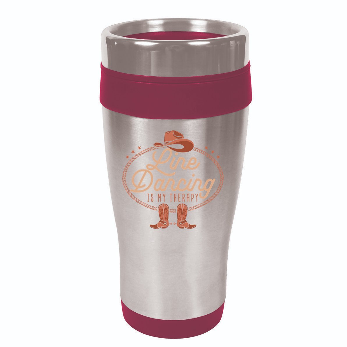 Line Dancing Is My Therapy Country Music Line Dancer 16oz Travel Tumbler