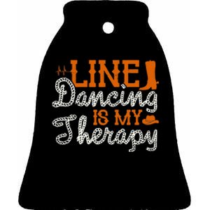 Line Dancing Is My Therapy Line Dance Ceramic Bell Ornament