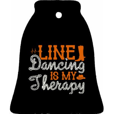 Line Dancing Is My Therapy Line Dance Ceramic Bell Ornament