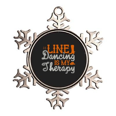 Line Dancing Is My Therapy Line Dance Metallic Star Ornament