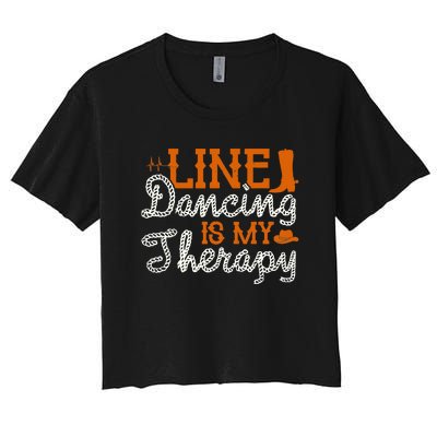 Line Dancing Is My Therapy Line Dance Women's Crop Top Tee