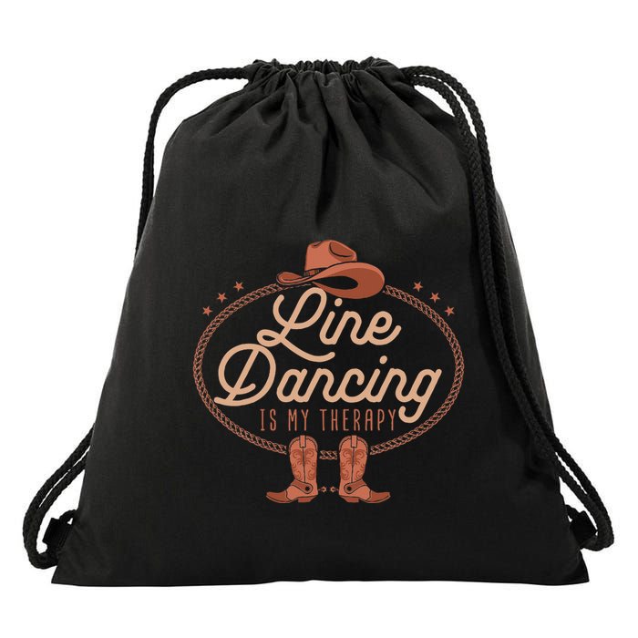 Line Dancing Is My Therapy Country Music Line Dancer Drawstring Bag